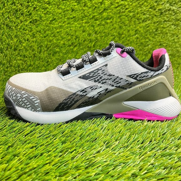 Reebok Nano X1 Adventure Womens Size 5W Gray Black Pink Composite Toe Work Shoes - Picture 2 of 10